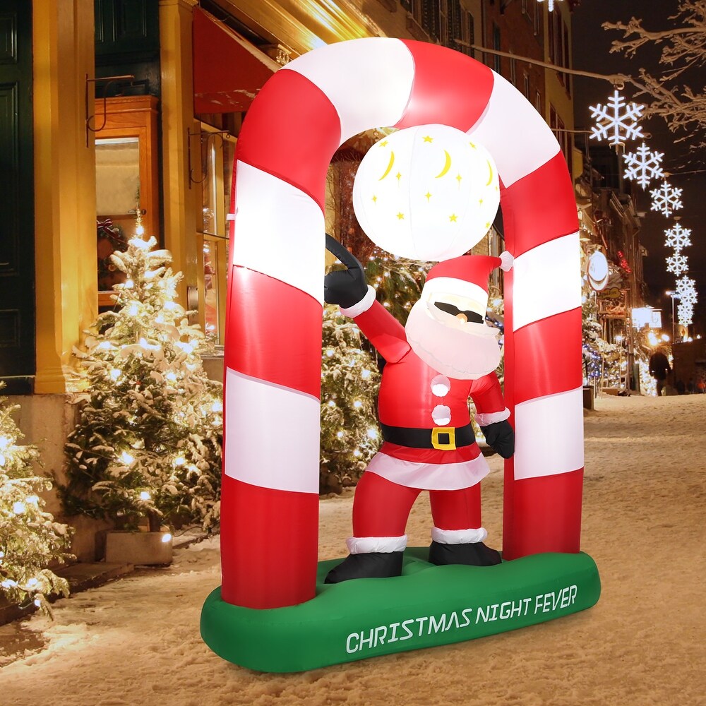 Christmas /& X’mas Blow Up Decor for Yard,Lawn,Home with Bright LED Christmas Lights–Wacky,Funny Poptrend Inflatable Christmas Decorations 10 Foot Christmas Santa Arch 10 FT Santa Archway